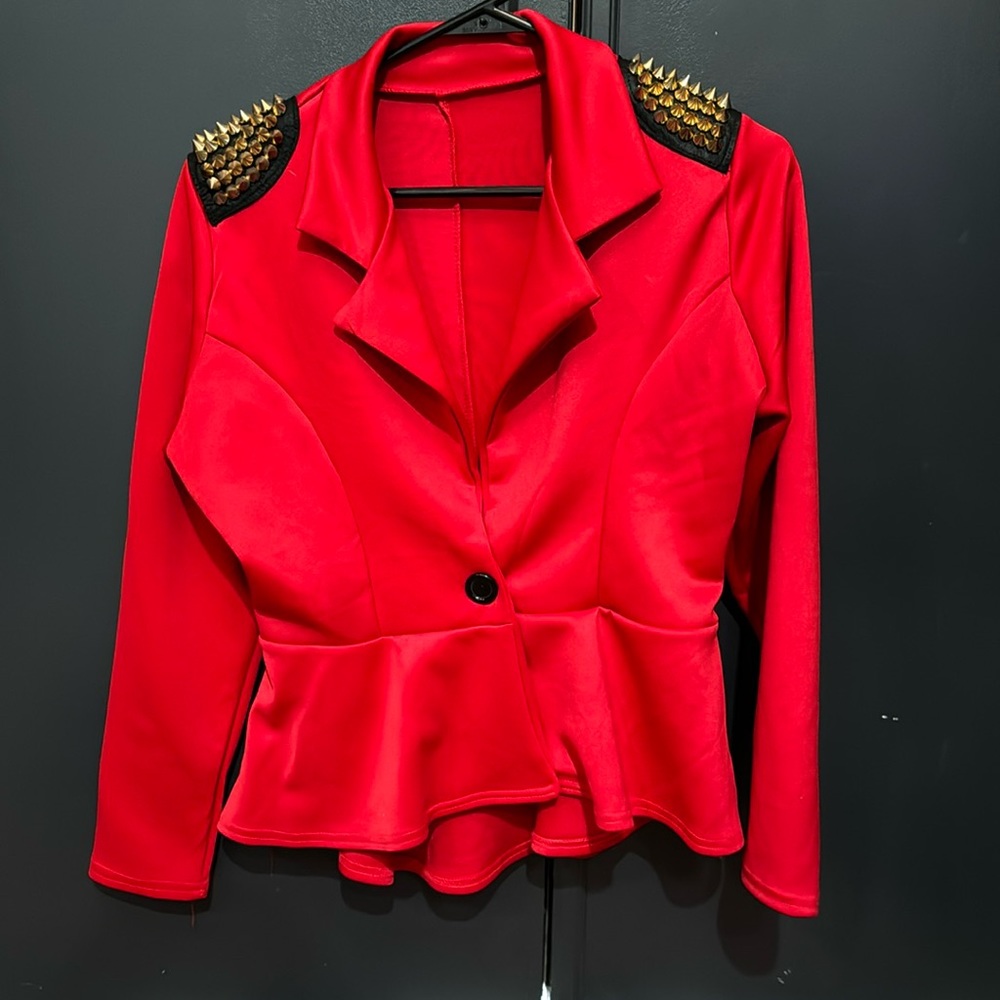 Red peplum jacket/blazer